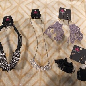 Paparazzi 4pc Mixed Metal & Tassel Set - Lock Stock and Sparkle NWT